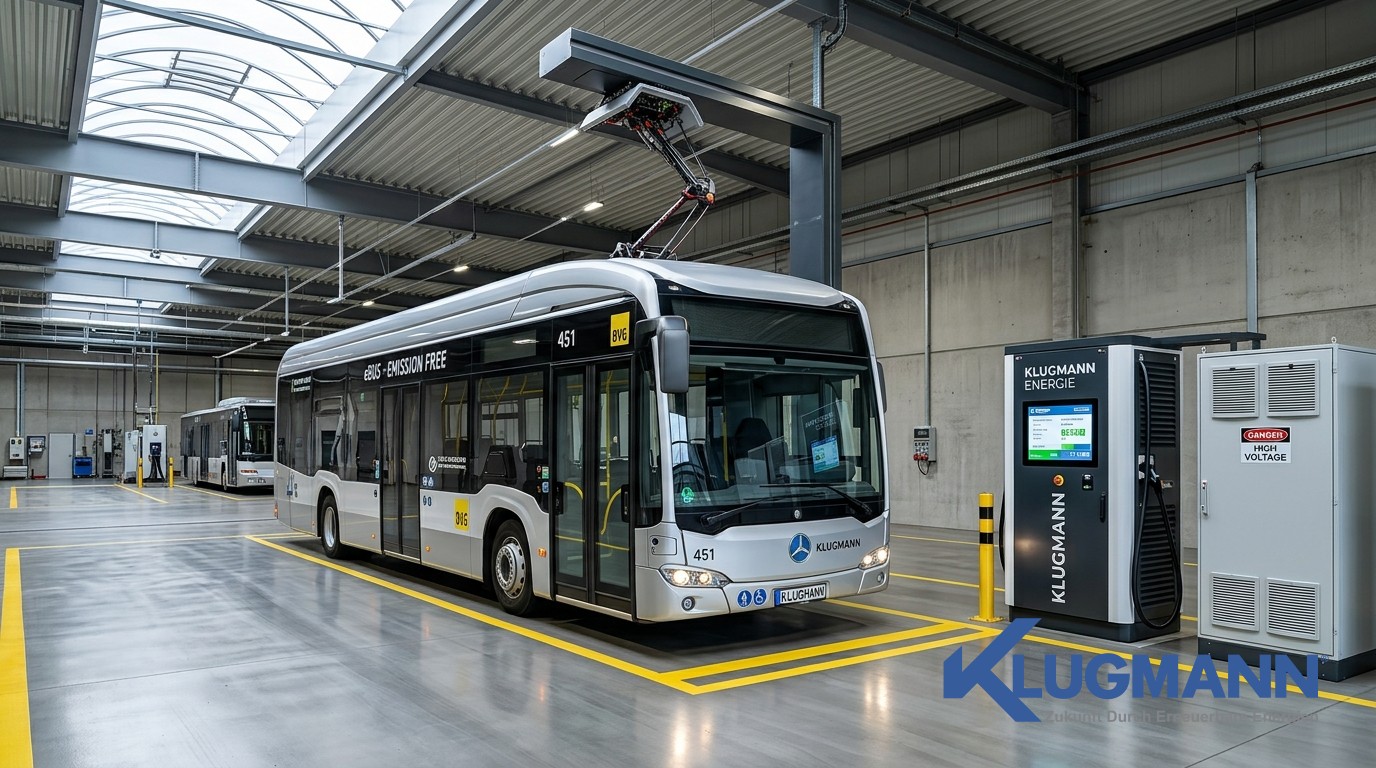 Klugmann DC 450 kW Ultra-Fast E-Bus Charging Depot mit Bus Socket und Power Cabinet